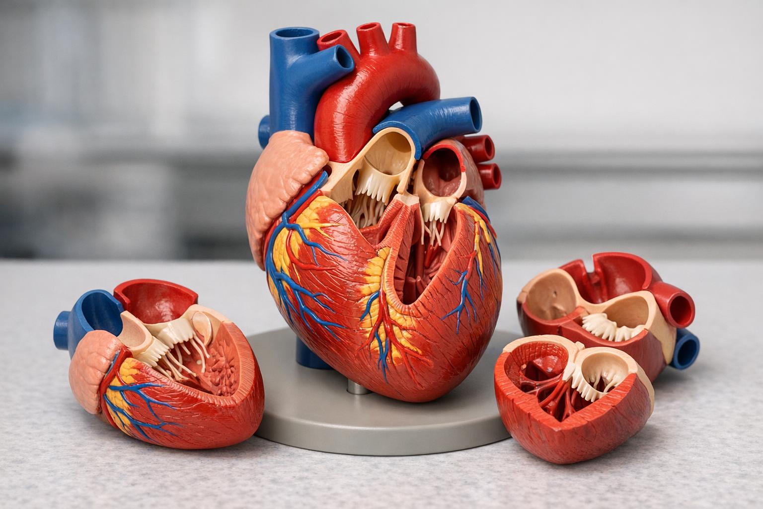 opis zdjęcia: zbliżenie na demontowalny model serca