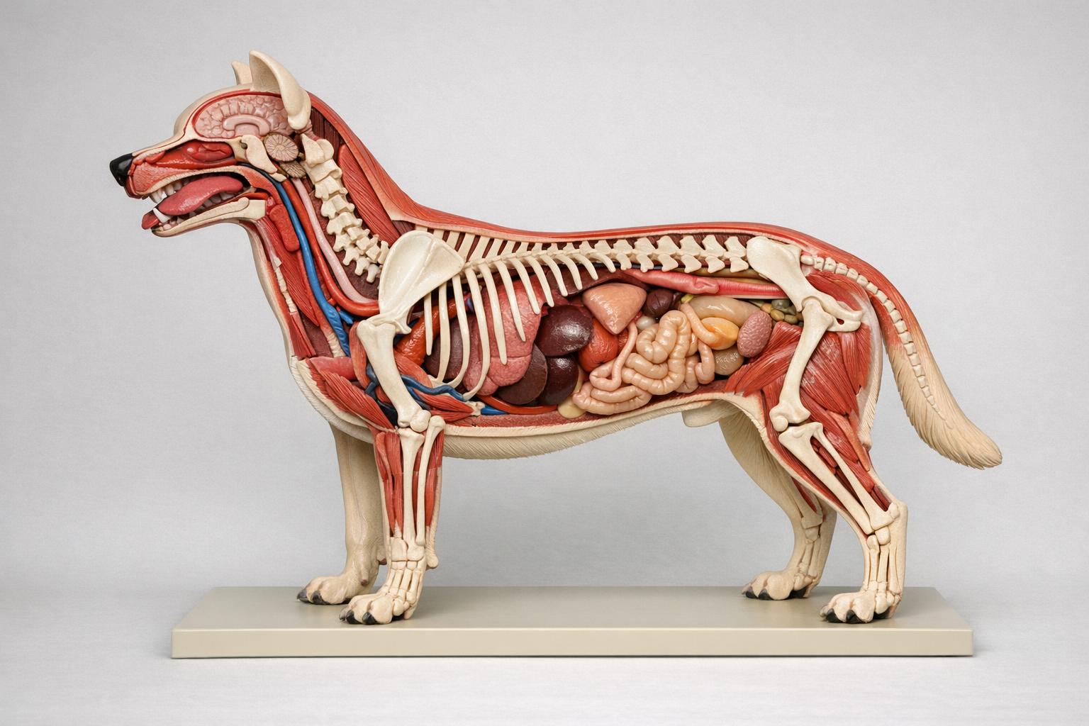 zdjęcie modelu anatomicznego psa — przekrój